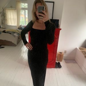 Reformation Black Body hugging knit dress